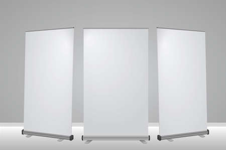 Blank roll up template on white backgroundsのイラスト素材