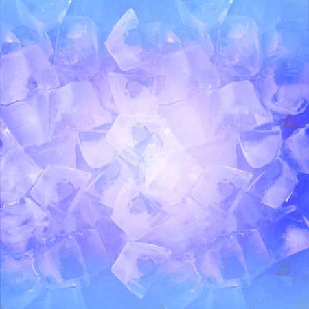 background with ice cubes in blue light