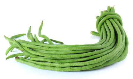 green beans on white backgroundの写真素材