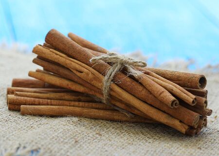 Cinnamon dry  on wooden floor.