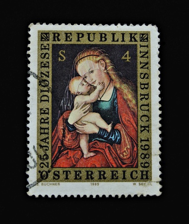Christmas greeting stamp printed の写真素材