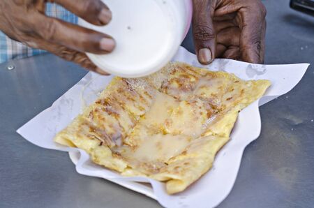 kind of Indian food made of flourの写真素材