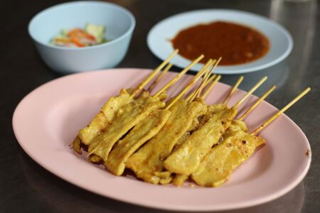 Thai grill pork Steak の写真素材