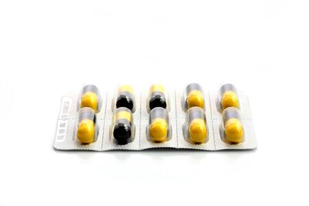 pills isolated in white backgoroundの写真素材