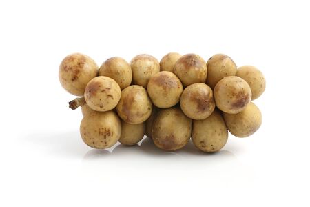 langsat isolated in white backgroundの写真素材