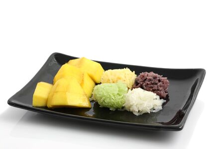 Mango with rice dessertの写真素材