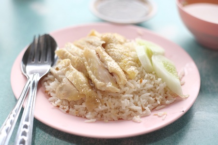 rice with chickenの写真素材