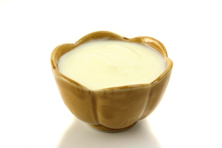 yogurt isolated in white backgroundの写真素材