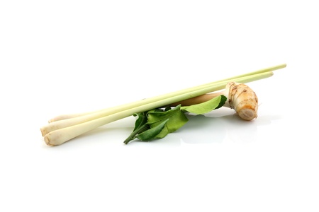 Thai spices isolated in white backgroundの写真素材