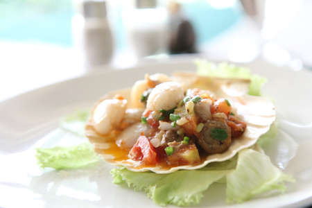 Scallop with butter seafood appetizerの写真素材