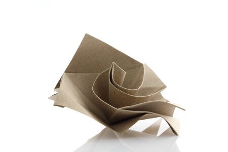 Origami rose flower by recycle papercraftの写真素材