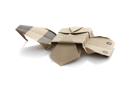 Origami bee by recycle papercraftの写真素材