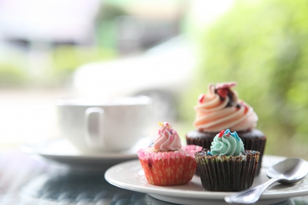 colorful cupcakes の写真素材