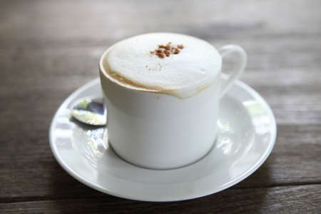 coffee on wood background