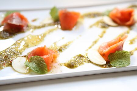 salmon carpaccioの写真素材