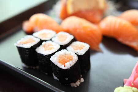 Salmon Sushi setの写真素材