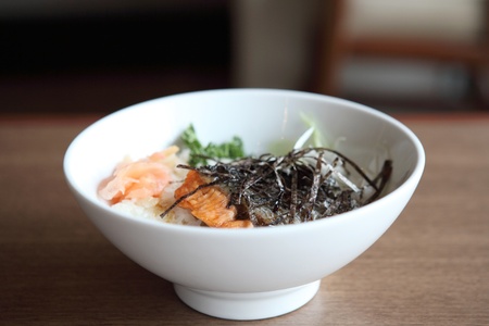 salmon teriyaki on rice