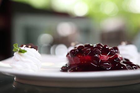 Blueberry cheesecake slice の写真素材