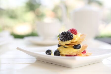 Mille feuille of berriesの写真素材
