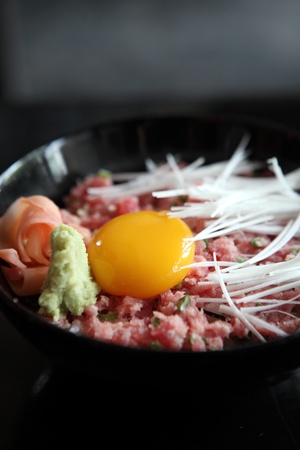 Tuna don , Japanese food Raw tuna on riceの写真素材