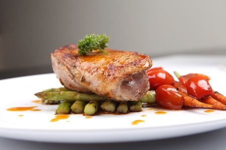 Duck magret with fruit sauceの写真素材