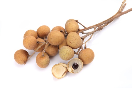 Longan isolated in white backgroundの写真素材
