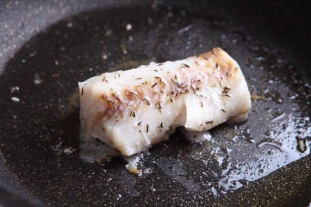 grilled cod fish steakの写真素材