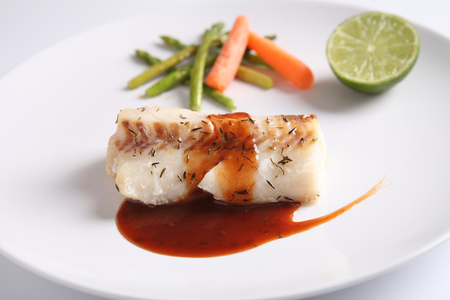 grilled cod fish steak