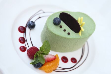 green tea cakeの写真素材
