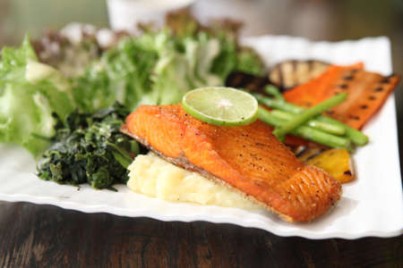 baked salmonの写真素材