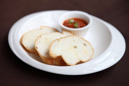 Bread with tomato sauceの写真素材