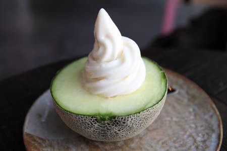 melon soft creamの写真素材