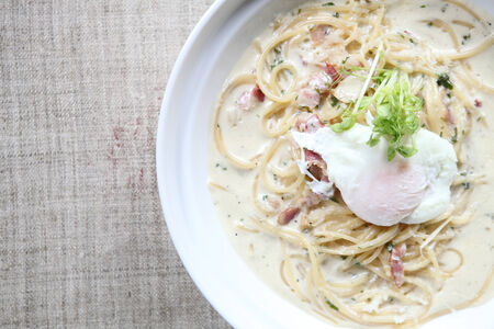spaghetti carbonaraの写真素材