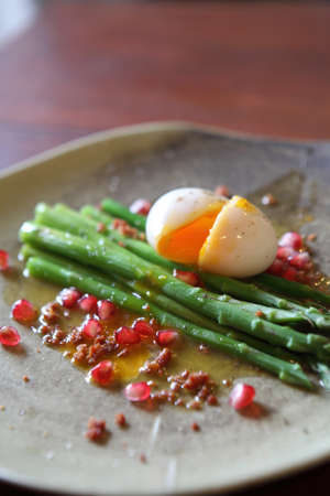 Asparagus With Poached Eggの写真素材