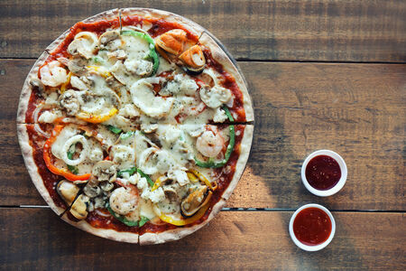 pizza seafoodの写真素材