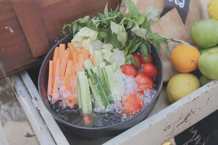 vegetables with iceの写真素材