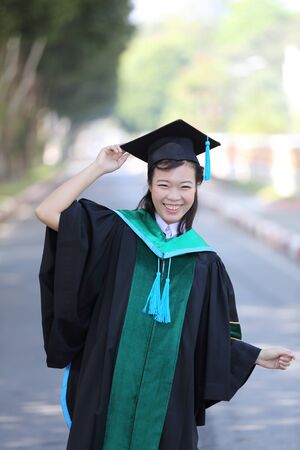 The girl in Graduation dayの写真素材