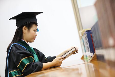 The girl in Graduation dayの写真素材