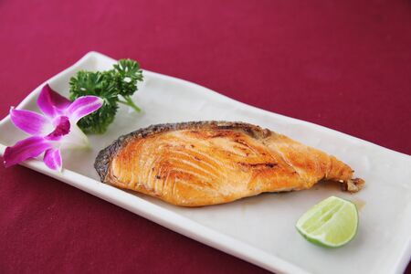 salmon teriyakiの写真素材