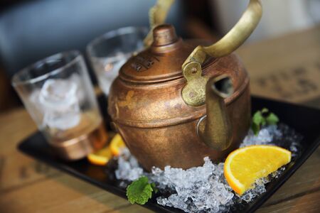 vodka cocktail in tea pot