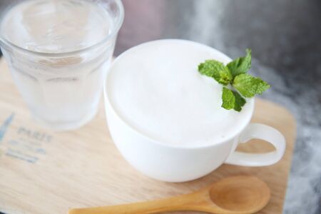 milk in the glassの写真素材