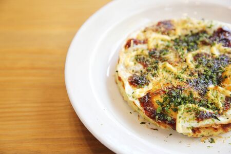 Japanese food okonomiyaki , Japanese pizzaの写真素材