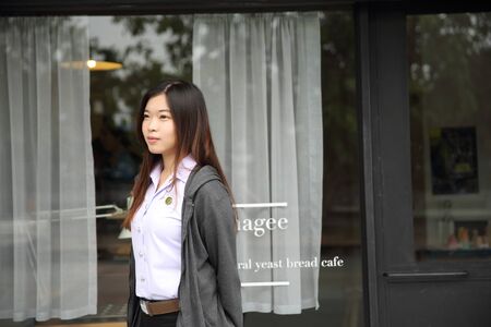 Asian student portrait in outdoor
