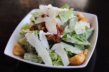 Caesar salad in close upの写真素材