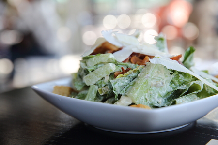 Caesar salad in close upの写真素材