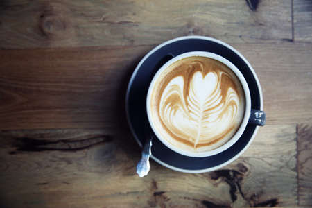 coffee on wood background