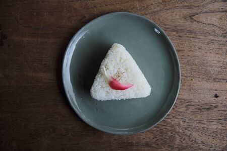 Thai rice on wood backgroundの写真素材