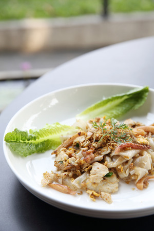 Fried rice noodle with chickenの写真素材