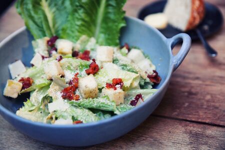 Caesar salad in close upの写真素材