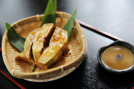 grilled eggplant with miso dip Japanese food